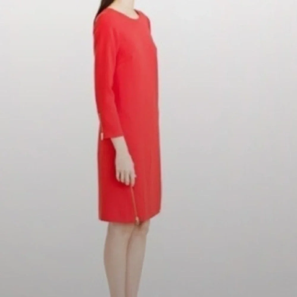 J. Crew Double Zip Shift Dress Size 10 Color Red